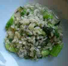 Risotto aux asperges  : vertes et aux morilles